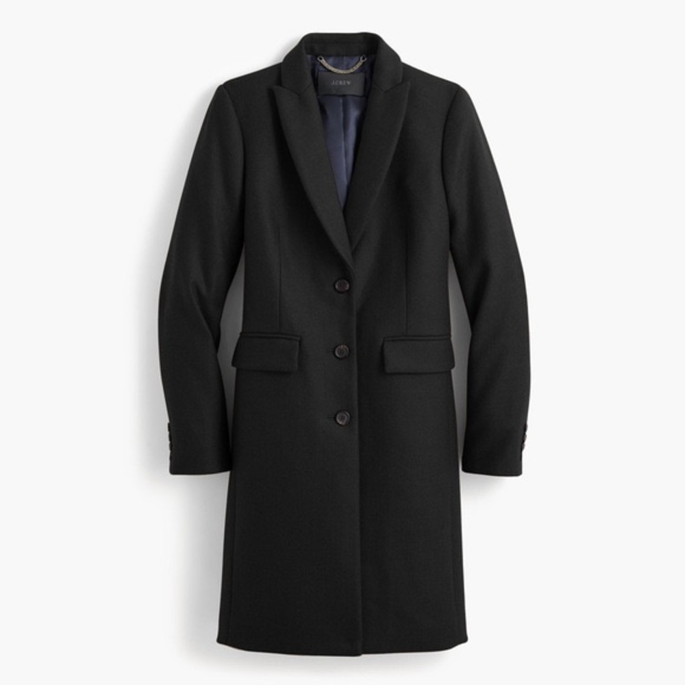 J. Crew Parke Topcoat in Black! Size 2